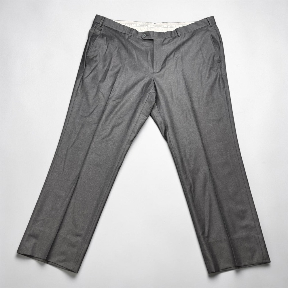 Santorelli Roma Charcoal Gray Loro Piana Super 110s Wool Dress Pants Mens 44x29